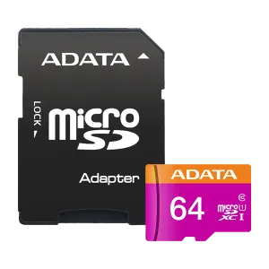 کارت حافظه ای دیتا مدل ADATA Premier MicroSDXC Card UHS-I Class 10 64GB 80MB/s