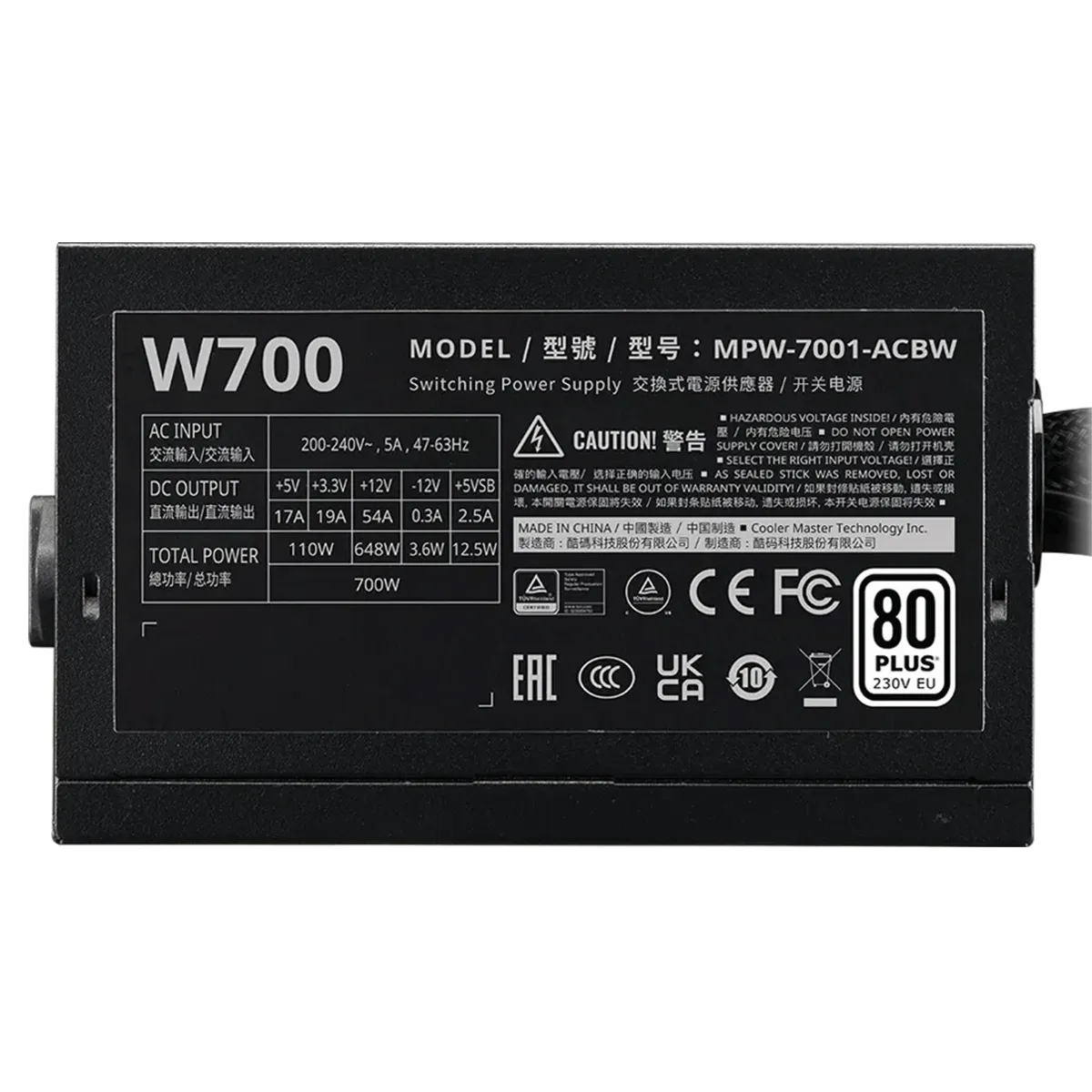 منبع تغذیه کولر مستر مدل CoolerMaster ELITE NEX White W700 230V