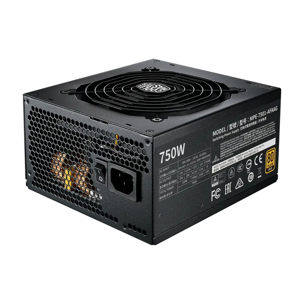 منبع تغذیه کولر مستر مدل CoolerMaster MWE GOLD 750 V2 Full Modular ATX3.0